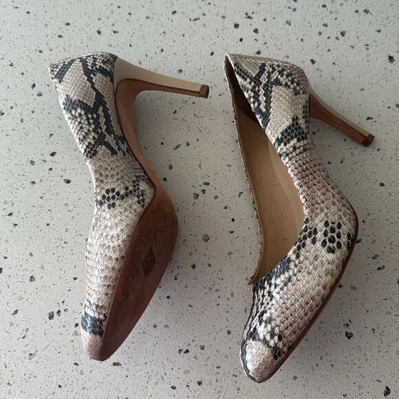 Antonio Melani Paton Leather Elegant Snake Print Stilettos Pumps Heels Size 10M - Picture 4 of 12